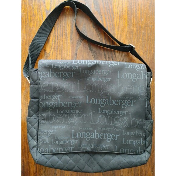 Longaberger RARE SALES FORCE BAG SET Black Logo Computer Bag, Messenger Bag EC - Picture 3 of 10